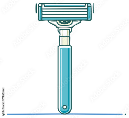 Modern blue and light green razor vector illustration