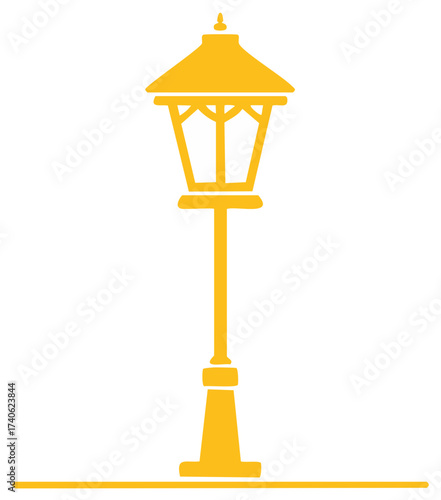 Stylized street lamp vector illustration Classic park lights icon Urban lighting concept