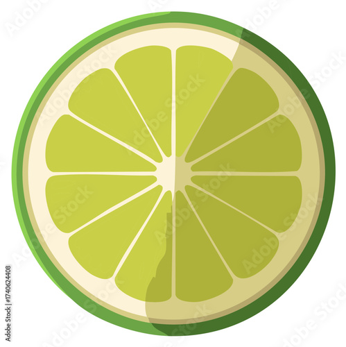 Illustration of a Sliced Citrus Fruit