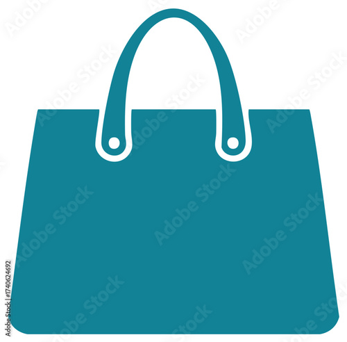 Teal handbag icon simple flat vector illustration