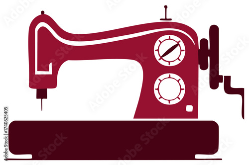Retro sewing machine vector art for fashion, textile, craftsmanship, and DIY projects