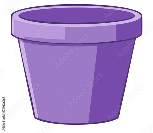Purple Plant Pot Illustration Garden Container Gardening Growing Floral