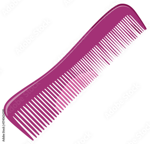 Styling Comb for Hair Care, Pink Plastic Grooming Tool with Straight Teeth