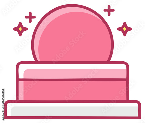 Sparkling pink magic crystal ball icon for predicting the future and fortune telling