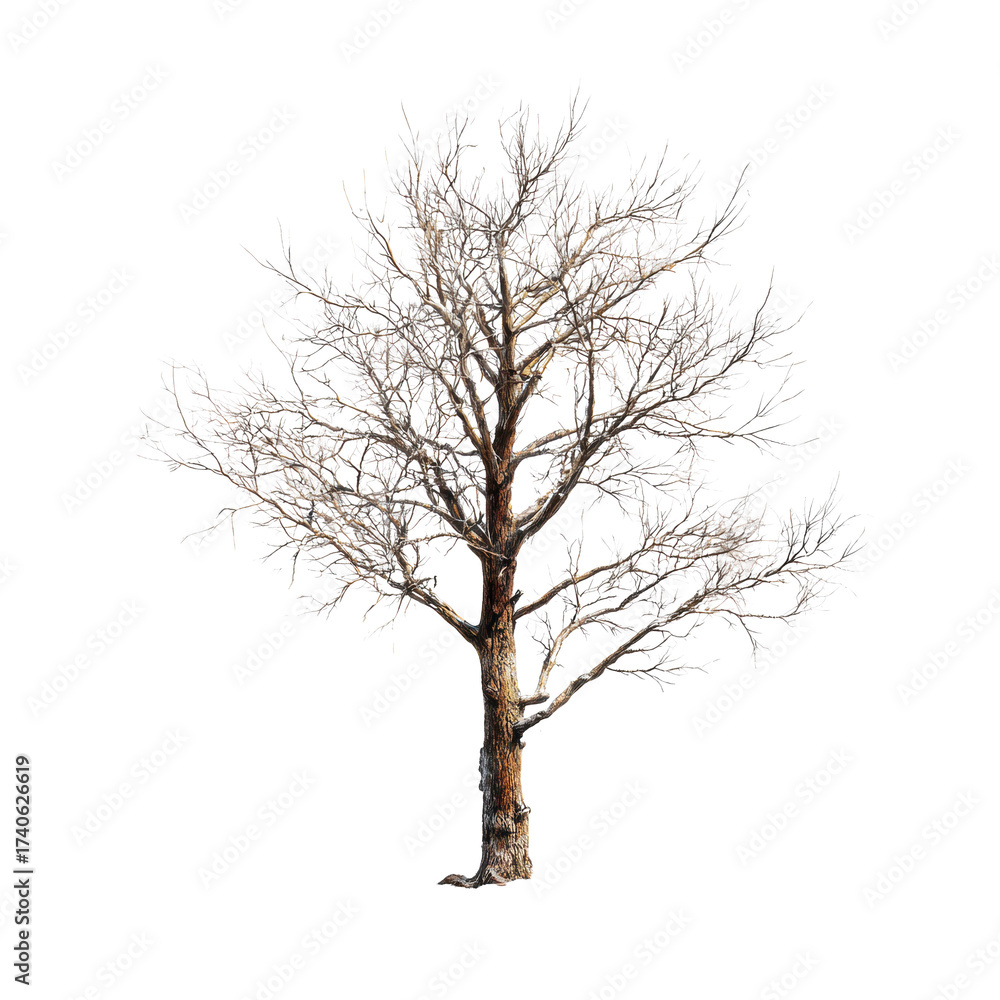 Obraz premium Bare Tree on Transparent Background for Creative Design