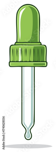 Green Tinted Glass Eye Dropper for Medication, Aromatherapy, Or Scientific Use