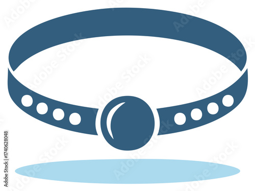 Studded Choker Necklace or Pet Collar Vector Illustration Icon