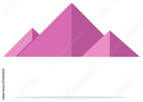Free Download Pink Geometric Mountains Illustration Graphic Design Element Landscape - GFXLoad