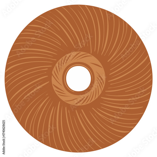 Round brown industrial abrasive disc with textured pattern for grinding and polishing materials
