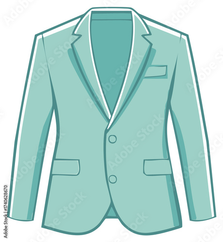 Turquoise business blazer illustration showcasing style and professionalism, perfect for fashion or business themes