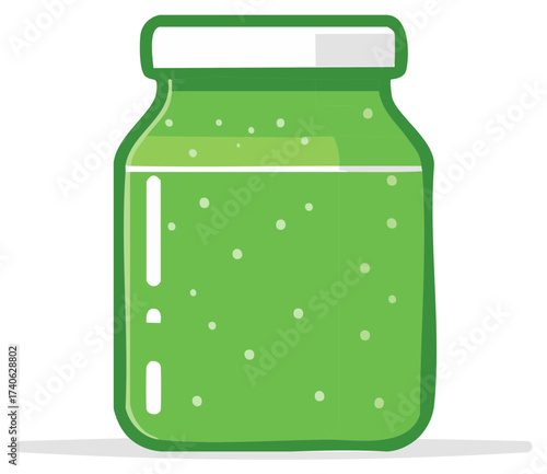 Green smoothie mason jar illustration vibrant and healthy detox beverage
