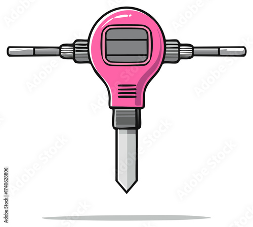 Vibrant pink soil moisture and pH testing device for home gardening and plant health