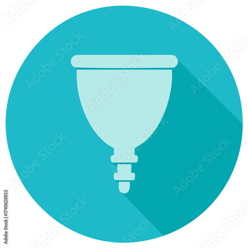Menstrual Cup Silhouette Icon Flat Design Style
