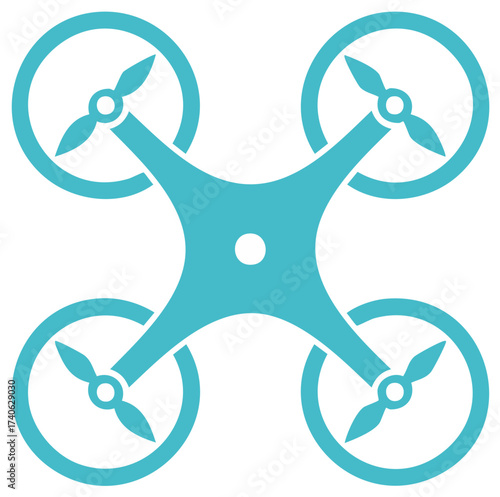 Blue Drone Icon for Technology and Aerial Photography