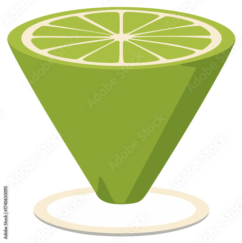 Lime Slice Freshness Green Citrus Fruit Segment Illustration