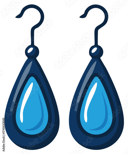 Teardrop Blue Gemstone Dangle Earrings Fashion Accessory