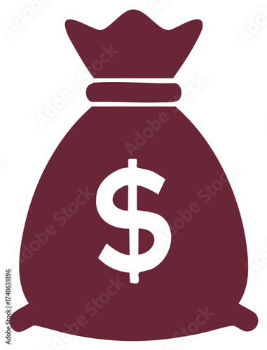 Money Bag Icon Representing Finances Savings or Investments