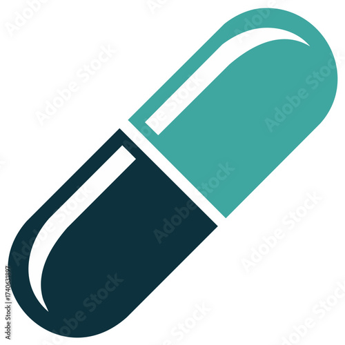 Simple minimalist graphic representation of a pharmaceutical capsule