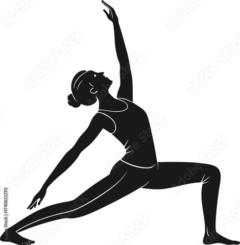 silhouette of a woman doing yoga