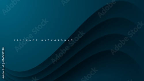 Dark cyan abstract background with wavy lines.