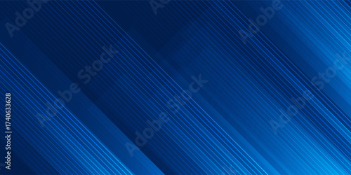 Modern blue abstract background with elegant bright diagonal lines