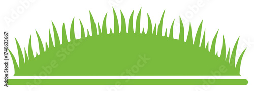 Green grass lawn vector graphics for environment landscaping clip art element illustration