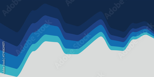 Abstract Wave Pattern with Blue Gradient Horizontal Background Design. Vector illustration