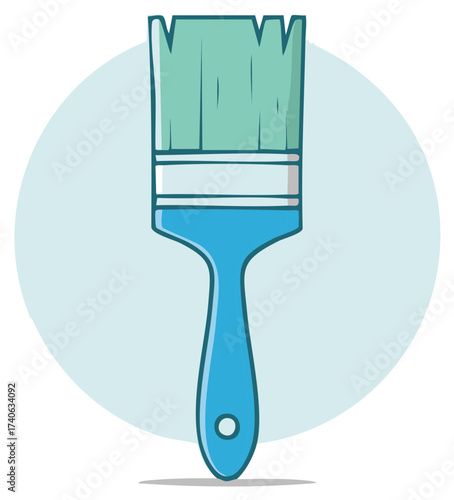 Blue paint brush tool for applying coatings artist equipment applicator tool