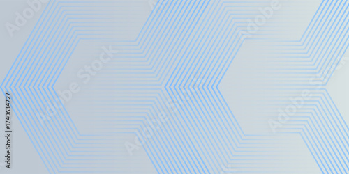 Abstract hexagon lines on gray background. Geometric stripe line art design modern vector illustration.