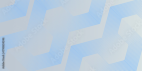 Simple hexagon lines on gray background. Geometric stripe lines abstract background