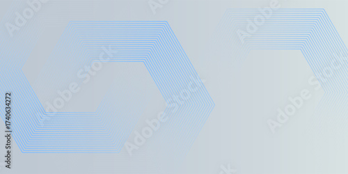 Abstract hexagon lines on gray background. Geometric stripe line art design modern vector illustration.