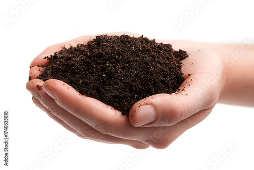Nurturing earth cradled gently in cupped hands, symbolizing growth, new beginnings, and the fertile promise of nature's bounty.