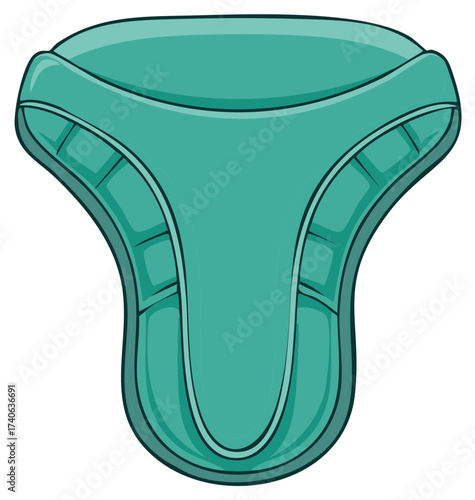 Turquoise Incontinence Underwear for Adult, Absorbent Protection Garment, Feminine Hygiene Cartoon