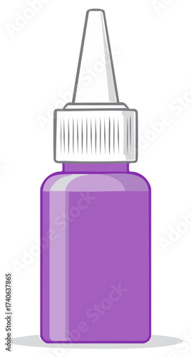 Purple craft glue bottle with a white nozzle applicator vector illustration