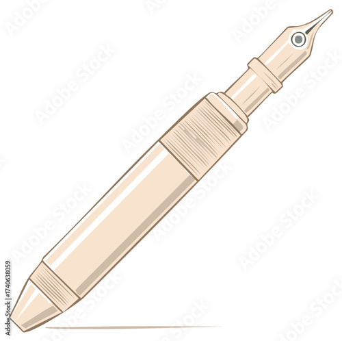 Classic elegant fountain pen illustration for writing stationery and education concepts.