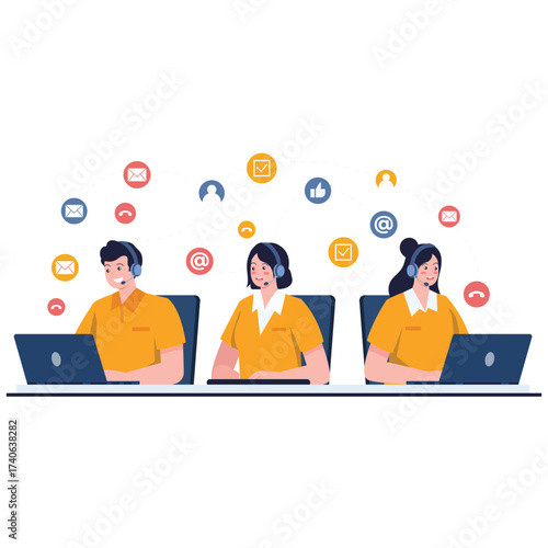 Call Center Concept Illustration