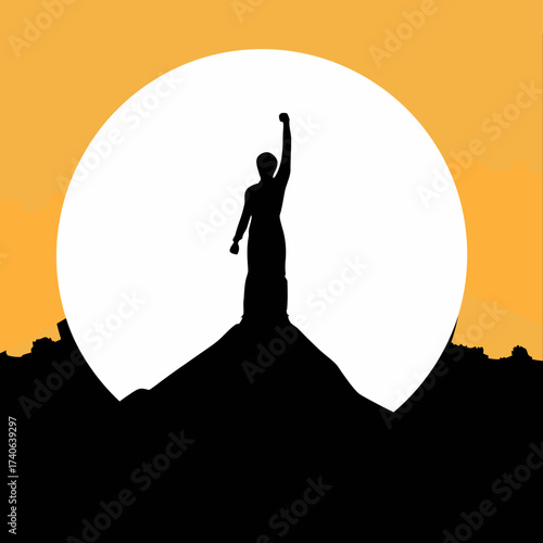 silhouette of a man in desert 