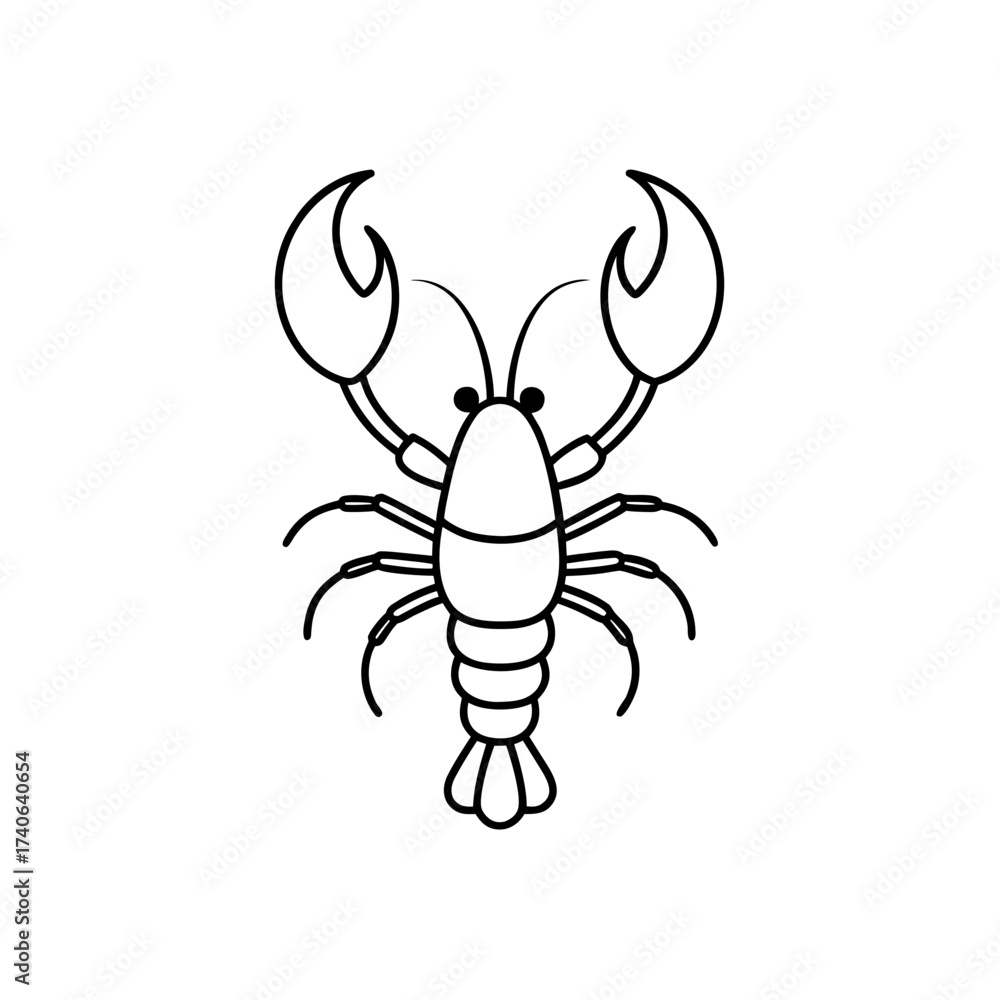 Obraz premium Outline drawing of a lobster art on transparent background