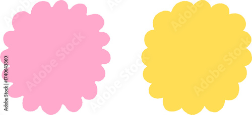 Cute Hand Drawn Starburst Sticker Doodle Set, Circle Badge, Tag and Label Vector Illustration Isolated on a Transparent Background, Colorful Sale Stickers