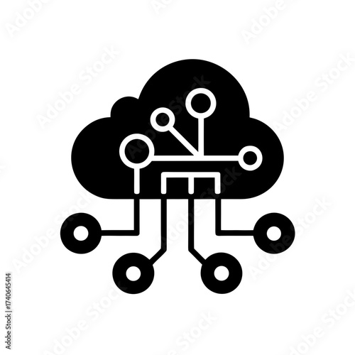 cloud based machine learning traffic icon
