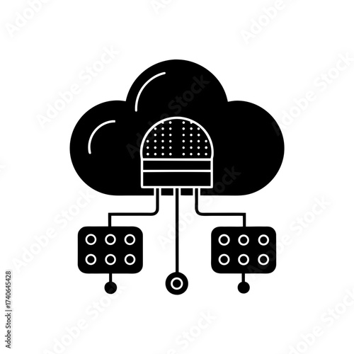 cloud based solution monitoring icon