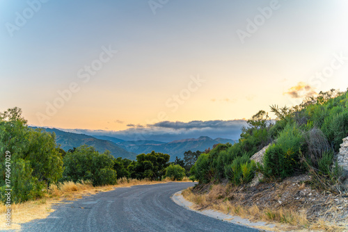 Golden Sunset in Hills of California