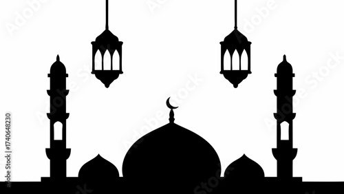 silhouette of mosque