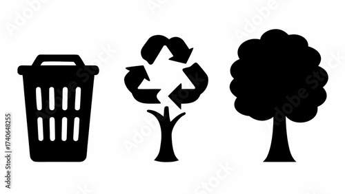 trash can with recycle symbol