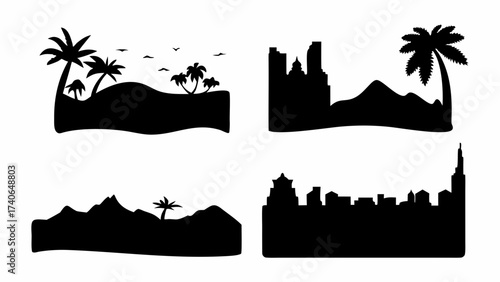 vector illustration of a tropical island