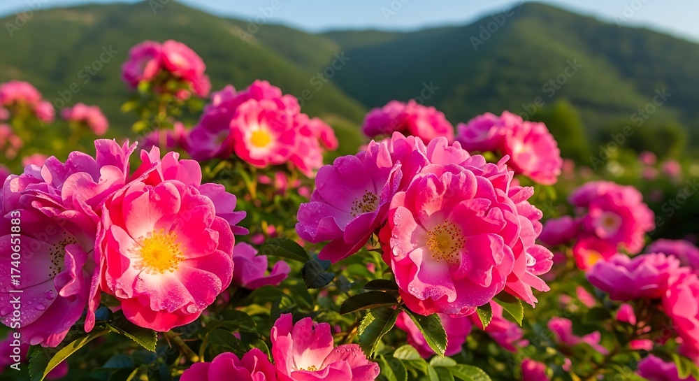 Fototapeta premium Beautiful Pink Rose Garden.