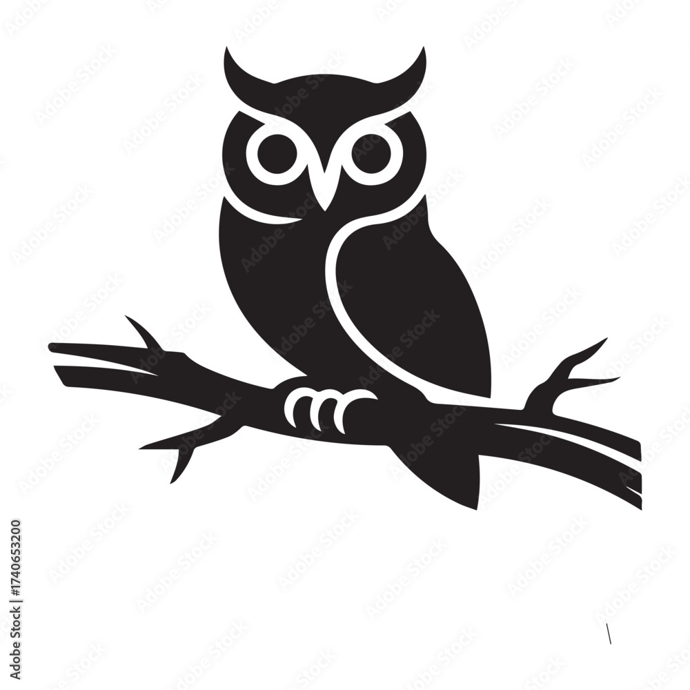 Obraz premium owl sitting on branch