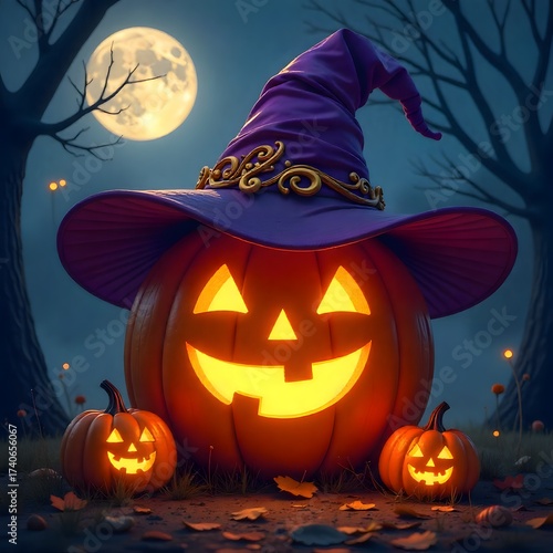 halloween background with pumpkins