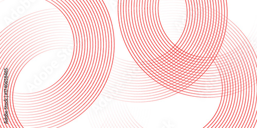 Abstract white background with red circle lines. Digital future technology vector eps10