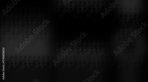 Dark Honeycomb Structure with Subtle Leaf Accent on a Seamless Matte Surface Design